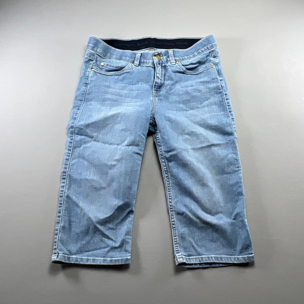Rafaella Weekend Capri Jeans Womens 10 Blue Denim Stretch Mid Rise Light Wash